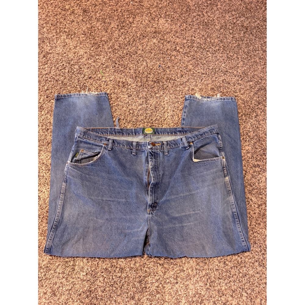 Cabelas Outdoor Gear Mens Blue Denim Jeans 48x32 Medium Wash Workwear 905099D
